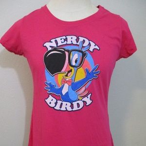 Vintage 2013 Kellogg's Hot Pink Toucan Sam 'Nerdy Birdy' Nerd T-Shirt Shirt M
